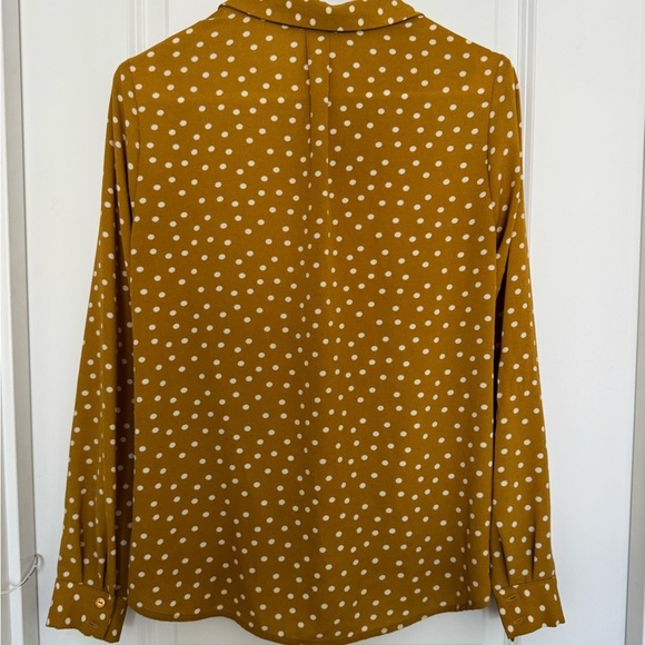 All in Favor Mustard Polka Dot Blouse - Picture 2 of 5